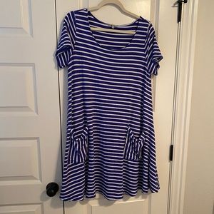 Blue and white summer dress